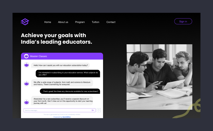 Choose how you want to embed on your website QuickBlox